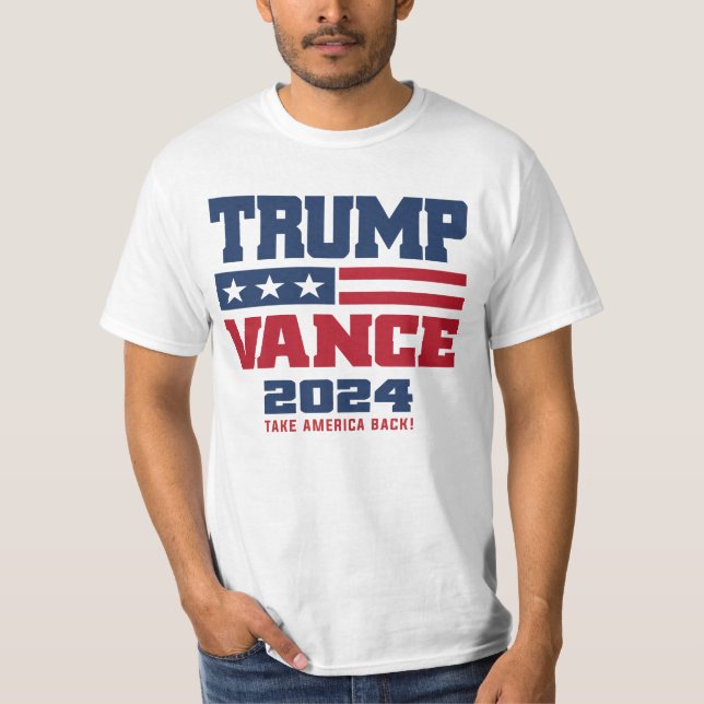Camiseta Trump Vance 2024 Donald Trump J.D. Vance (Frente)