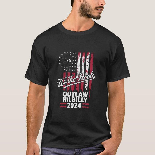 Camiseta Trump Vance 2024 Donald Trump Outlaw Hillbilly (Frente)
