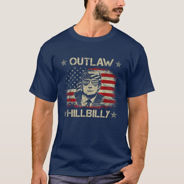 Camiseta Trump Vance 2024 J.D. Vance Outlaw Hillbilly (Frente)