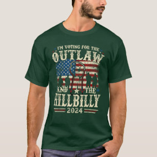 Camiseta Trump Vance 2024 Outlaw Hillbilly EUA Flag