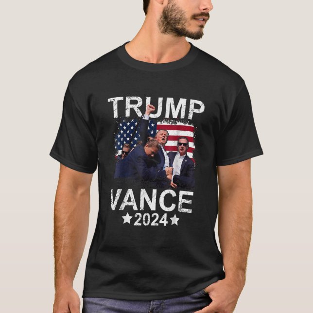 Camiseta Trump Vance 2024 Presidente Trump apoiadores (Frente)