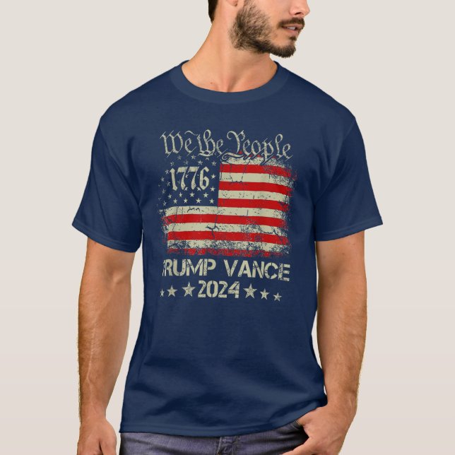 Camiseta Trump Vance 2024 US Flag Republican 2024 President (Frente)