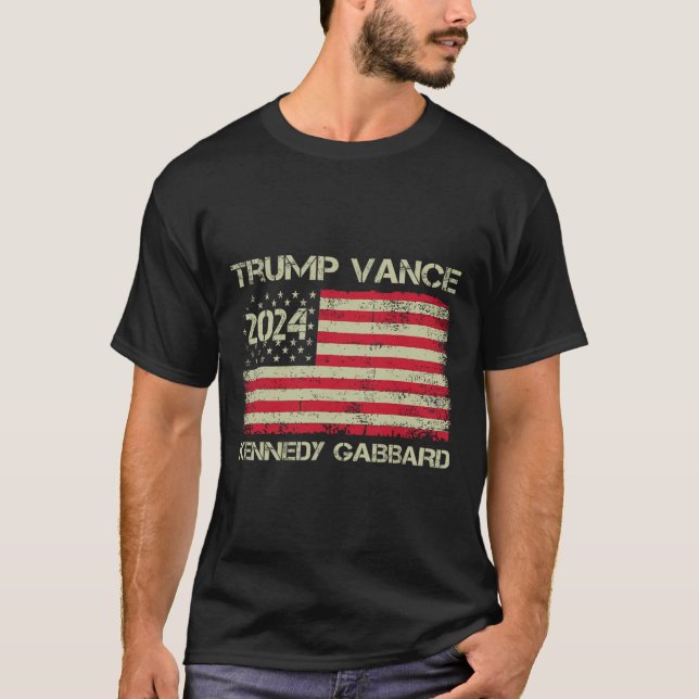 Camiseta Trump Vance Kennedy Gabbyrd Xeque-Mate Levar Améri (Frente)