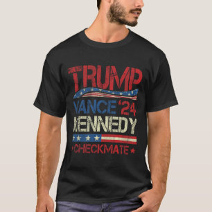 Camiseta Trump Vance Kennedy Xeque-Mate Eleição Republicano