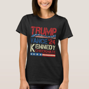 Camiseta Trump Vance Kennedy Xeque-Mate Eleição Republicano