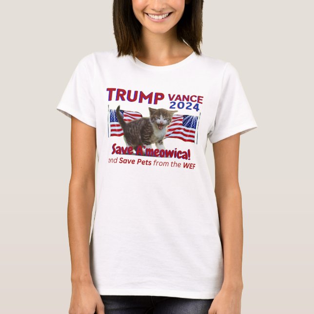 Camiseta Trump Vance Save Amerowica from WEF (Frente)