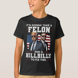 Camiseta Trump Vance Vai Levar Um Criminoso E Um Caipira