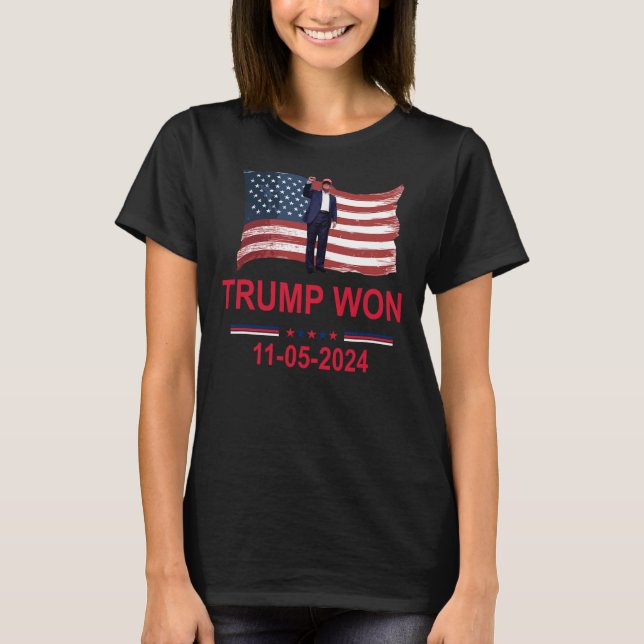 Camiseta Trump vence as eleições de 2024 Trump venceu 2024 (Frente)