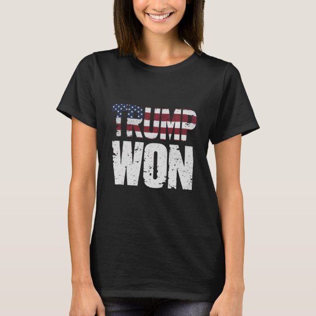 Camiseta Trump venceu o 47º presidente dos EUA venceu as el (Frente)