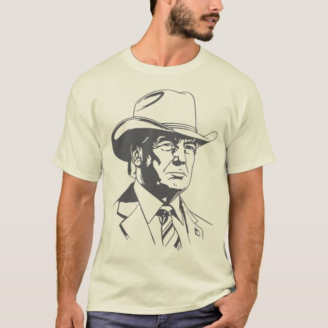 Camiseta Trump Vintage Lone Rider Cowboy Western (Frente)