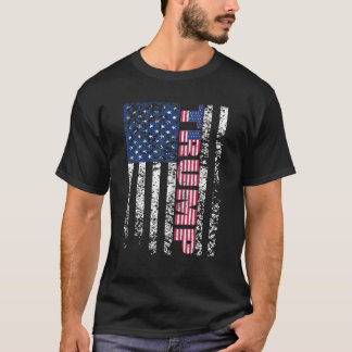Camiseta Trump Vintage Retro Distorcido EUA Flag American