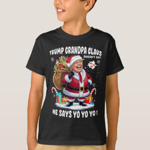 Camiseta Trump Vovô Claus Yo Yo Yo Natal