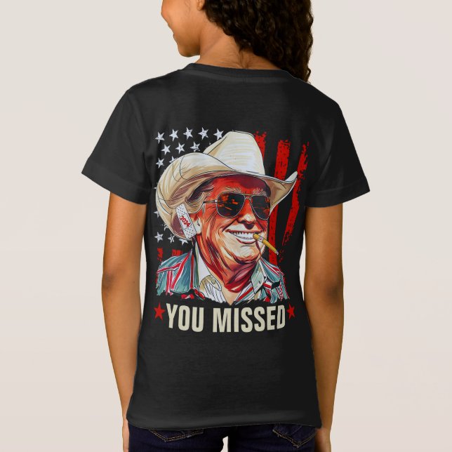 Camiseta Trump Western Trump Cowboy Que Você Perdeu Trump 2 (Verso)
