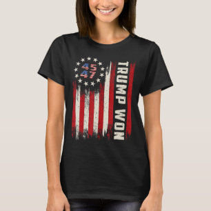 Camiseta Trump Won 2024 45 47th Presidente Usa Flag
