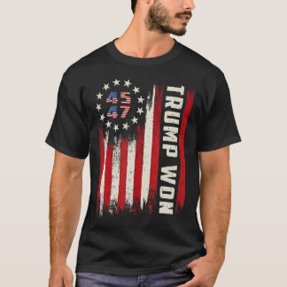 Camiseta Trump Won 2024 45 47th Presidente Usa Flag
