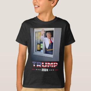 Camiseta Trump Works Drive-thru Trump Servindo Batatas Frit