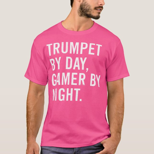 Camiseta Trumpet By Day Gamer By Night 	 - Unisex Adultskid (Frente)