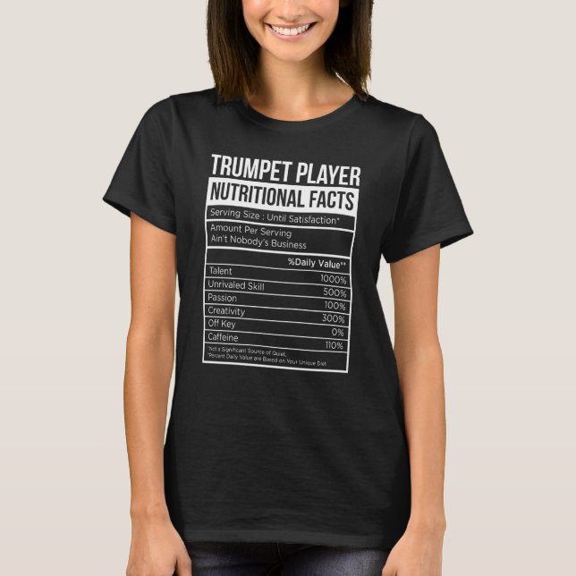 Camiseta Trumpet Player Nutritional Facts Trumpet Oil & Gre (Frente)