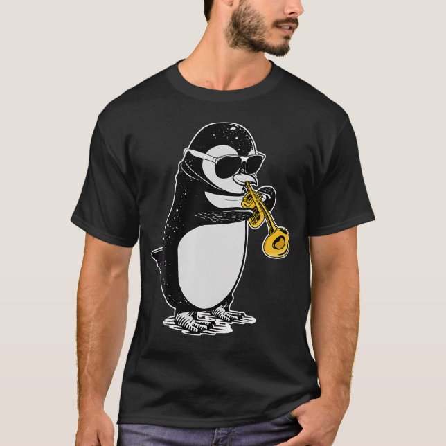 Camiseta Trumpet Player Penguin Lover Kids Musician Trumpet (Frente)