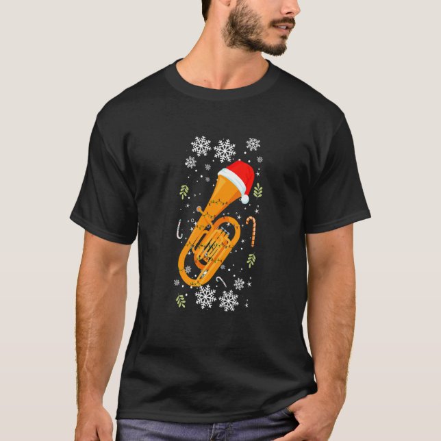 Camiseta Trumpet Santa Hat Christmas Musician Trumpet (Frente)