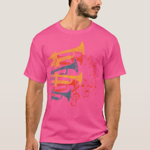 Camiseta Trumpete do jogador de trompete com Banda de March
