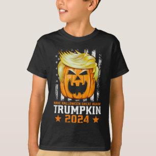 Camiseta Trumpkin 2025 EUA Faça o Halloween Grande Novament