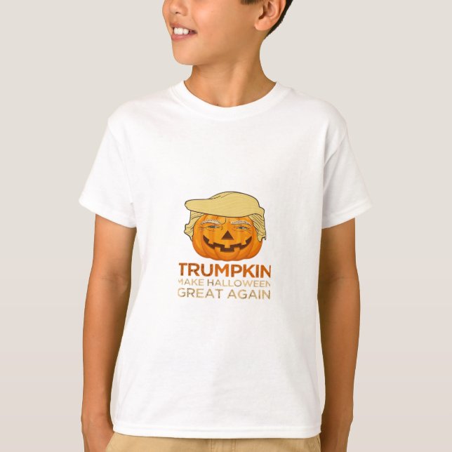 Camiseta Trumpkin Halloween Engraçado Clássico (Frente)