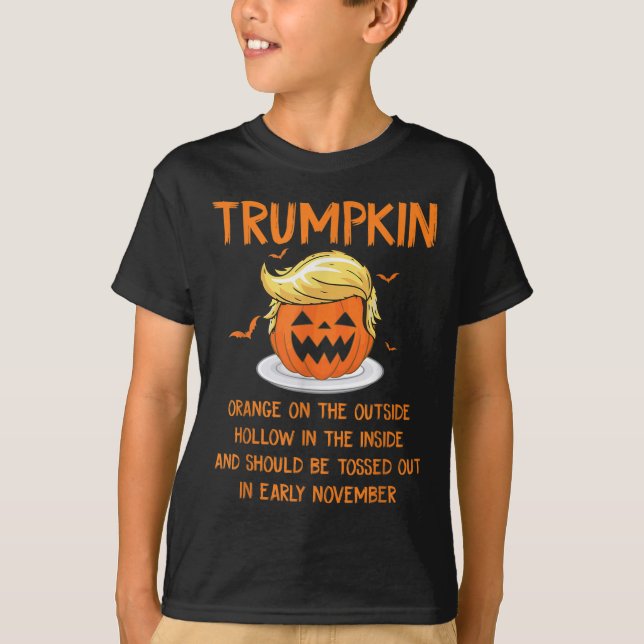 Camiseta Trumpkin Laranja No Hallowee Anti-Trump Exterior (Frente)