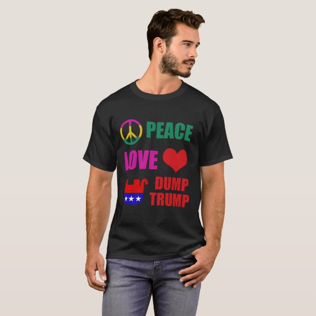 Camiseta Trunfo da descarga do amor da paz (Frente Completa)