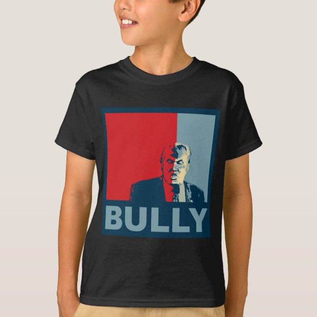 Camiseta Trunfo/Drumpf: Intimidação (cores da esperança) (Frente)