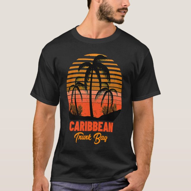 Camiseta Trunk Bay Caribbean Sea Beach Vacation (Frente)