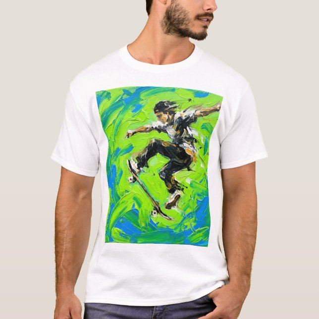 Camiseta Truque Aéreo – Skate Pulso em Movimento (Frente)