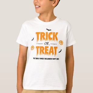 Camiseta Truque de Abóbora ou Tratar Crianças de Tema Leve