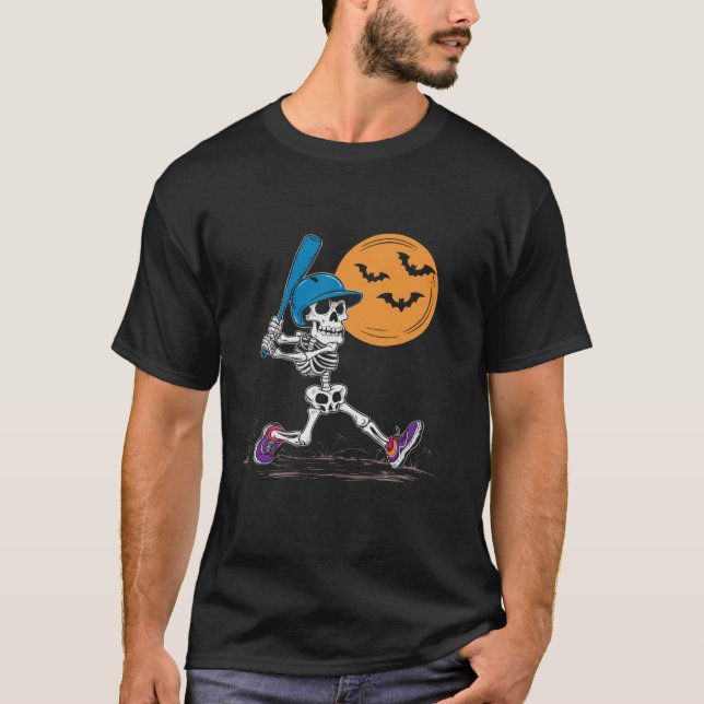 Camiseta Truque De Aranha-Aranha De Beisebol No Halloween O (Frente)