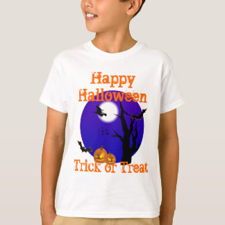 Camiseta truque de cena de halloween ou travessura