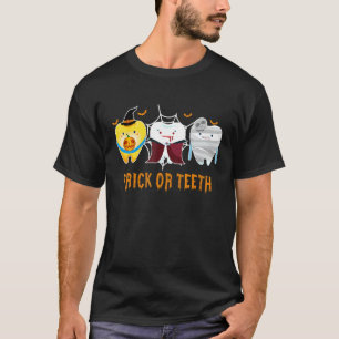 Camiseta Truque De Dentes Bonitos Ou Dentes Engraçado Denta
