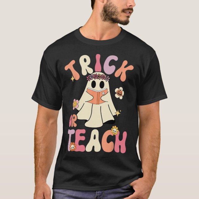 Camiseta Truque De Halloween De Grooven Ou Ensino De Fantas (Frente)