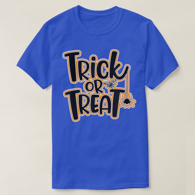 Camiseta Truque de Halloween ou aranha divertida (Frente do Design)