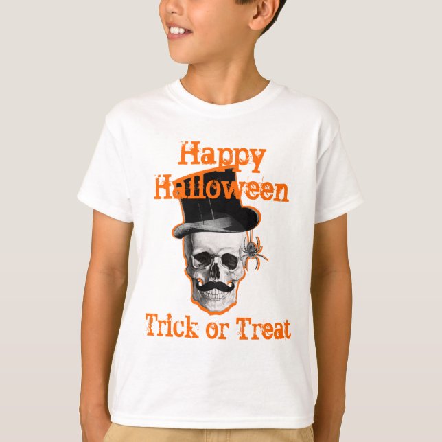 Camiseta Truque de Halloween ou travessura a vapor (Frente)