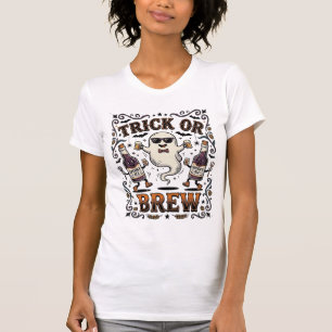 Camiseta Truque de Poção de Halloween ou Cerveja Antiga Gra