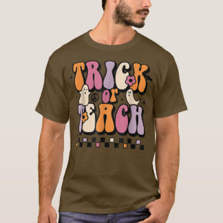Camiseta Truque De Retrô De Groovy Ou Professor De Ensino H