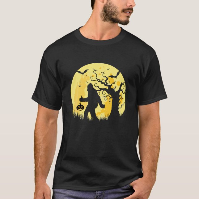 Camiseta Truque De Sasquatch Bigfoot E Dia de as Bruxas eng (Frente)
