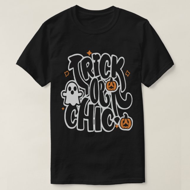 Camiseta Truque E Tratamento De Halloween (Frente do Design)