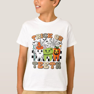 Camiseta Truque Engraçado Ou Dentes Halloween Habilita Dent
