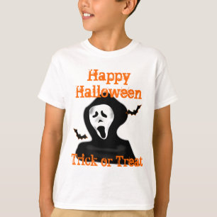 Camiseta truque fantasma assustador ou trato