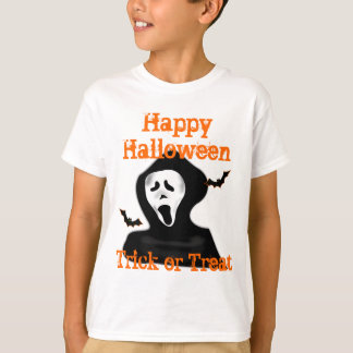 Camiseta truque fantasma assustador ou trato