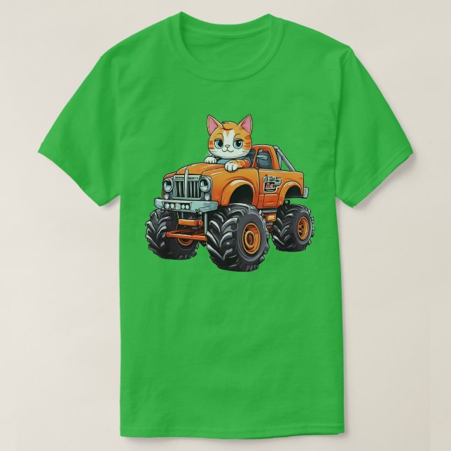 Camiseta Truque Monstro Condutor de Gato (Frente do Design)