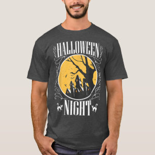 Camiseta Truque Noturno De Halloween Ou Trate Feliz Hallowe