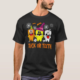 Camiseta Truque Ou Dente Denstista Halloween Dental S