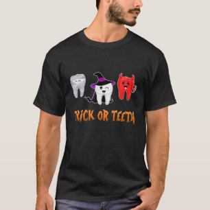 Camiseta Truque Ou Dente Feiticeira Dente Assistente De Den